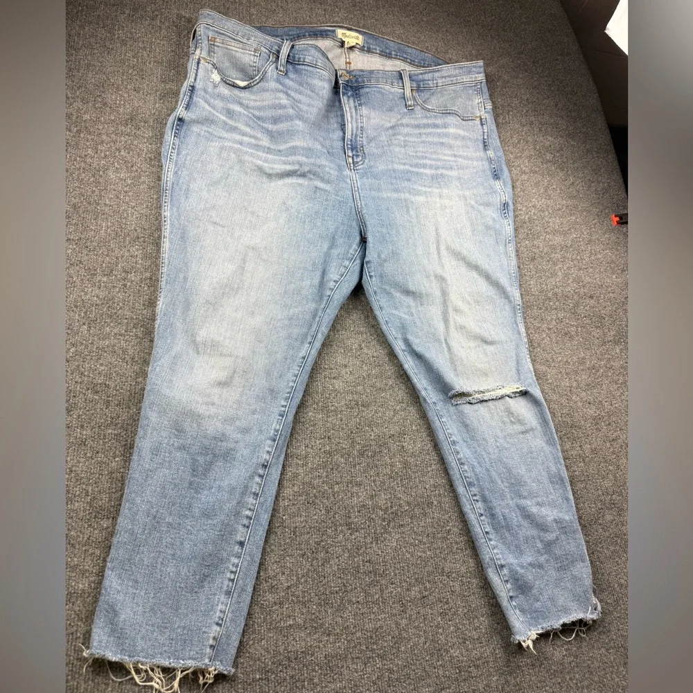 Madewell Distressed Women’s High Rise Cropped Skinny Jeans, Size 37 - Picture 2 of 13